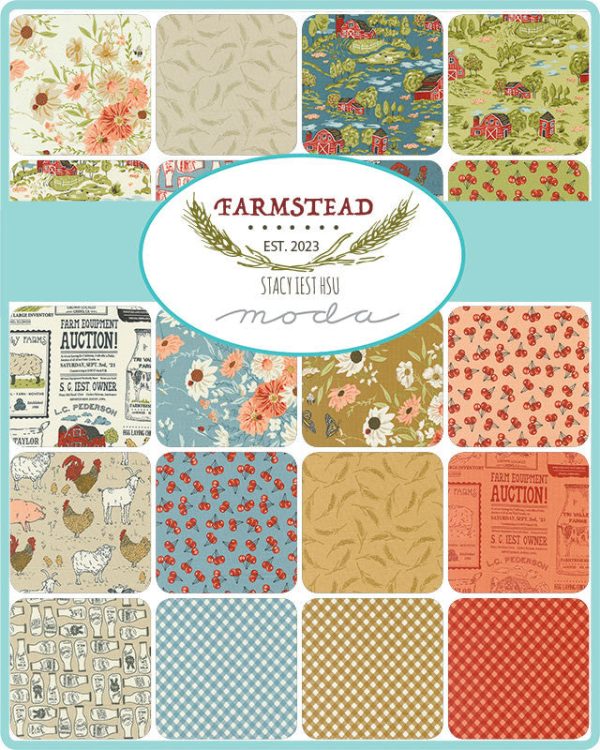 Farmstead Farm Fresh Flowers Mountain Stream Yardage by Stacy Iest Hsu for Moda Fabrics | 20900 14 For Sale - Image 2